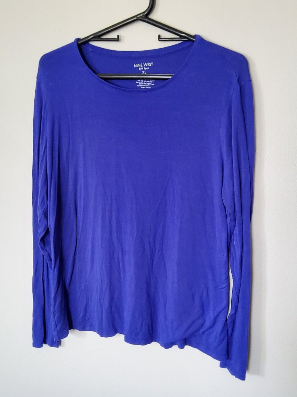 Nine West Cobalt Blue Soft Spun long sleeve T Shirt size XL